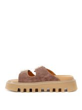 Load image into Gallery viewer, Casadei Elegant Brown Suede Sandal Slipper with Buckles