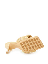 Load image into Gallery viewer, Bottega Veneta Elegant Beige Raffia Heeled Sandal Mules