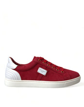 Load image into Gallery viewer, Dolce & Gabbana Red Suede Leather Low Top Sneakers Shoes