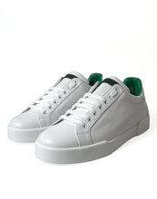 Load image into Gallery viewer, Dolce & Gabbana White Green Leather Portofino Sneakers Shoes