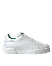 Load image into Gallery viewer, Dolce & Gabbana White Green Leather Portofino Sneakers Shoes
