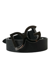 Load image into Gallery viewer, Dolce & Gabbana Black Leather Silver Logo Metal Buckle Belt