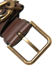 Load image into Gallery viewer, Dolce & Gabbana Brown Calf Leather Gold Metal Buckle Belt
