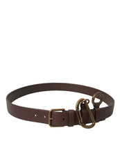 Load image into Gallery viewer, Dolce & Gabbana Brown Calf Leather Gold Metal Buckle Belt