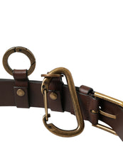 Load image into Gallery viewer, Dolce & Gabbana Brown Calf Leather Gold Metal Buckle Belt