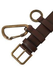 Load image into Gallery viewer, Dolce & Gabbana Brown Calf Leather Gold Metal Buckle Belt
