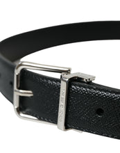 Load image into Gallery viewer, Dolce & Gabbana Black Calf Leather Silver Metal Buckle Belt