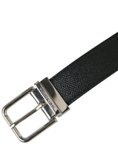 Load image into Gallery viewer, Dolce & Gabbana Black Calf Leather Silver Metal Buckle Belt