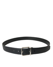 Load image into Gallery viewer, Dolce & Gabbana Black Calf Leather Silver Metal Buckle Belt