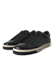 Load image into Gallery viewer, Dolce & Gabbana Black Croc Exotic Leather Men Casual Sneakers Shoes