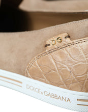 Load image into Gallery viewer, Dolce & Gabbana Beige Suede Caiman Men Loafers Slippers Shoes