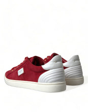 Load image into Gallery viewer, Dolce & Gabbana Red Suede Leather Men Low Top Sneakers Shoes