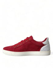 Load image into Gallery viewer, Dolce & Gabbana Red Suede Leather Men Low Top Sneakers Shoes