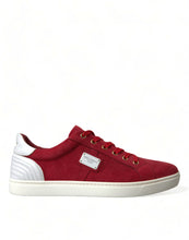 Load image into Gallery viewer, Dolce & Gabbana Red Suede Leather Men Low Top Sneakers Shoes