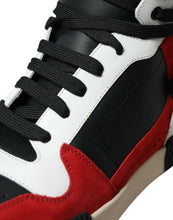 Load image into Gallery viewer, Dolce & Gabbana Black Red Leather High Top Miami Sneakers Shoes