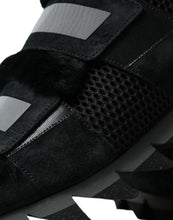 Load image into Gallery viewer, Dolce & Gabbana Black Fur Embellished Suede Sneakers Shoes