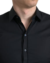 Load image into Gallery viewer, Dolce & Gabbana Black Cotton Stretch Slim Formal Dress Shirt