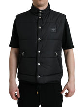 Load image into Gallery viewer, Dolce & Gabbana Black Polyester Padded Vest Logo Jacket