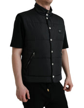 Load image into Gallery viewer, Dolce & Gabbana Black Polyester Padded Vest Logo Jacket