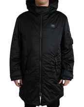 Load image into Gallery viewer, Dolce & Gabbana Black Polyester Hooded Logo Full Zip Jacket