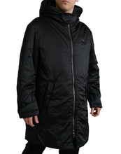 Load image into Gallery viewer, Dolce & Gabbana Black Polyester Hooded Logo Full Zip Jacket