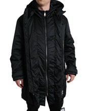 Load image into Gallery viewer, Dolce & Gabbana Black Polyester Hooded Logo Full Zip Jacket