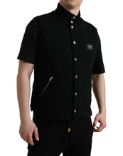 Load image into Gallery viewer, Dolce & Gabbana Black Rayon Buttoned Vest Logo Jacket