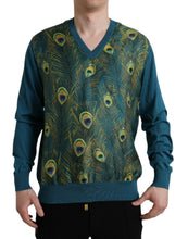 Load image into Gallery viewer, Dolce & Gabbana Green Peacock Feather Pullover Sweater