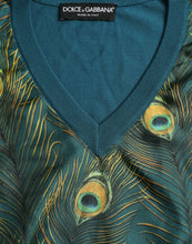 Load image into Gallery viewer, Dolce & Gabbana Green Peacock Feather Pullover Sweater