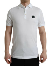 Load image into Gallery viewer, Dolce & Gabbana White Logo Collared Short Sleeve T-shirt