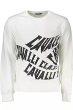 Load image into Gallery viewer, Cavalli Class Elegant White Brushed Sweatshirt with Logo Print