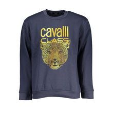Load image into Gallery viewer, Cavalli Class Elegant Crew Neck Fleece Sweatshirt in Blue