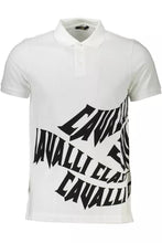 Load image into Gallery viewer, Cavalli Class Elegant White Cotton Polo with Chic Print