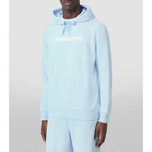 Load image into Gallery viewer, Burberry Elevated Light Blue Cotton Hoodie with Sleek Finish