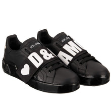 Load image into Gallery viewer, Dolce & Gabbana Chic Black Strap Leather Sneakers