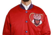 Load image into Gallery viewer, Dolce & Gabbana Red YEAR OF THE PIG Bomber Jacket