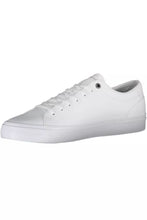 Load image into Gallery viewer, Tommy Hilfiger Sleek White Lace-Up Sneakers with Logo Detail