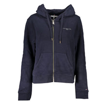 Load image into Gallery viewer, Tommy Hilfiger Cozy Blue Hooded Sweatshirt with Zip Detail