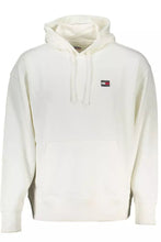 Load image into Gallery viewer, Tommy Hilfiger Sleek White Hooded Sweatshirt with Central Pocket