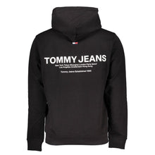 Load image into Gallery viewer, Tommy Hilfiger Elegant Black Hooded Sweatshirt with Logo Print