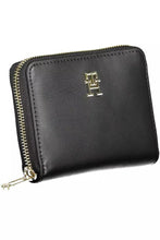 Load image into Gallery viewer, Tommy Hilfiger Sleek Black Polyethylene Wallet with Zip Closure