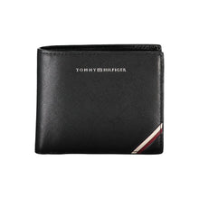 Load image into Gallery viewer, Tommy Hilfiger Elegant Black Leather Wallet with Contrast Details