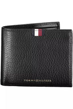 Load image into Gallery viewer, Tommy Hilfiger Elegant Black Leather Wallet with Contrast Details