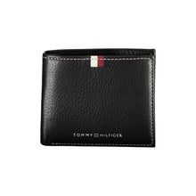 Load image into Gallery viewer, Tommy Hilfiger Elegant Black Leather Wallet with Contrast Stitching