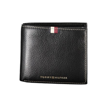 Load image into Gallery viewer, Tommy Hilfiger Elegant Black Leather Dual-Compartment Wallet