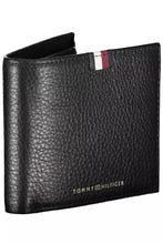 Load image into Gallery viewer, Tommy Hilfiger Elegant Black Leather Wallet with Contrast Details