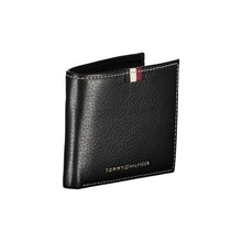 Load image into Gallery viewer, Tommy Hilfiger Elegant Black Leather Wallet with Contrast Stitching