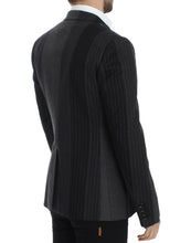 Load image into Gallery viewer, Dolce & Gabbana Elegant Gray Striped Wool Slim Blazer