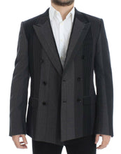 Load image into Gallery viewer, Dolce & Gabbana Elegant Gray Striped Wool Slim Blazer
