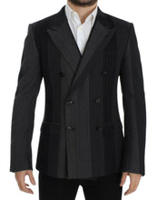 Load image into Gallery viewer, Dolce & Gabbana Elegant Gray Striped Wool Slim Blazer